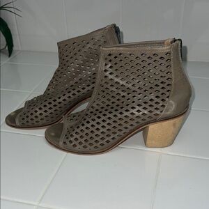 Kelsi Dagger Taupe Cutout Heeled Boots